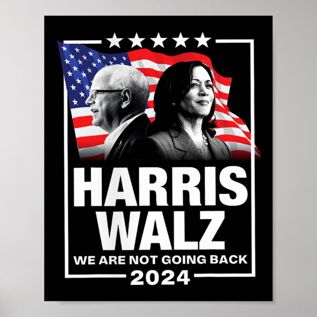 Waltz Vi ska inte tillbaka Kamala Harris 2024 1 Poster (Framsidan)