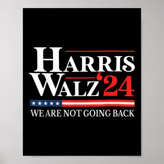 Waltz Vi ska inte tillbaka Kamala Harris 2024 1 Poster (Framsidan)