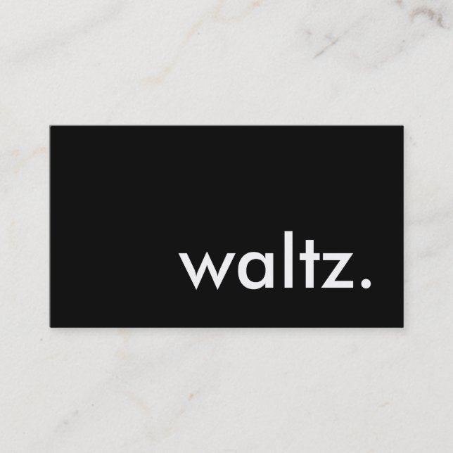 Waltz. Visitkort (Framsida)