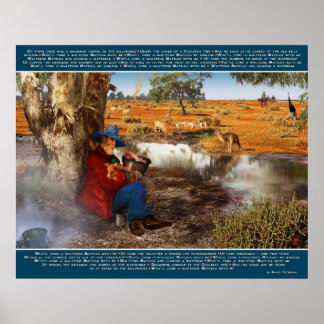 Waltzing Matilda med Banjo Paterson Lyrics och St. Poster