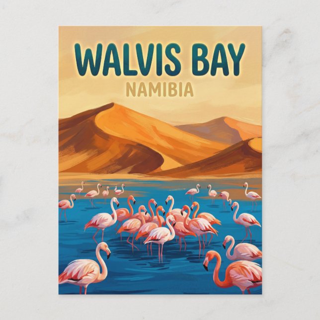 Walvis Bay-lagunen Namibia Vykort (Framsida)