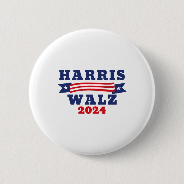 Walz 2024 American Flagga Kamala Harris Tim Waltz  Knapp (Framsida)