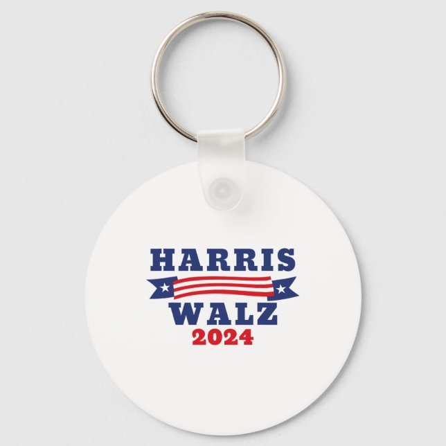 Walz 2024 American Flagga Kamala Harris Tim Waltz  Nyckelring (Framsida)