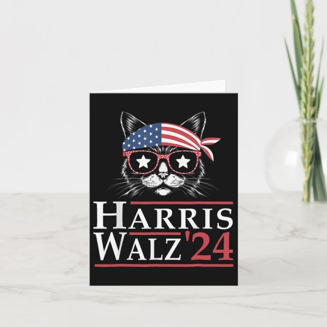Walz 2024 Funny Cat Election Kamala Harris Tim Wal Kort (Framsida)