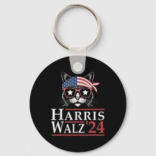 Walz 2024 Funny Cat Election Kamala Harris Tim Wal Nyckelring