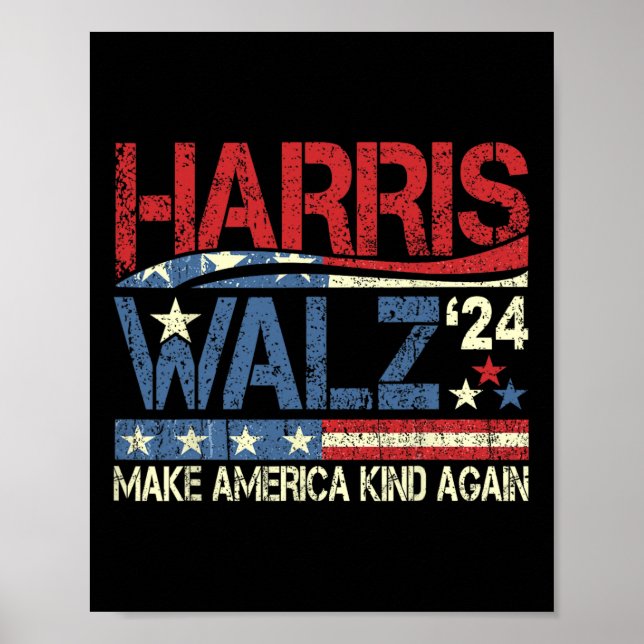 Walz 2024 Gör Amerika vänligt igen Harris Waltz Qu Poster (Framsidan)