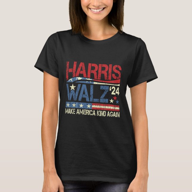 Walz 2024 Gör Amerika vänligt igen Harris Waltz Qu T Shirt (Framsida)