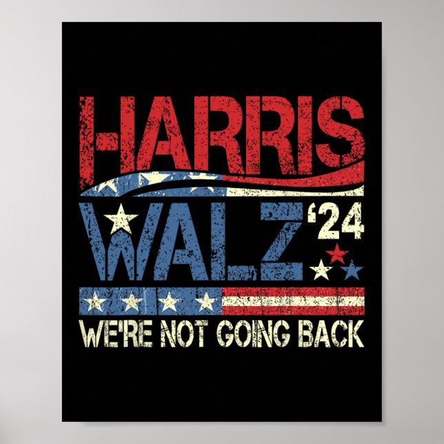 Walz 2024 Kamala Harris 2024 Tim Walz 2024 Usa Fla Poster (Framsidan)