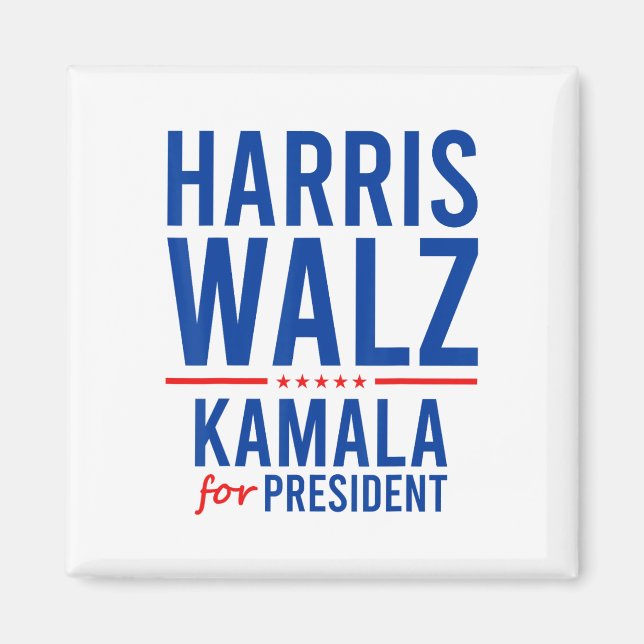 Walz 2024 Kamala Harris för president Tim Walz Magnet (Framsidan)
