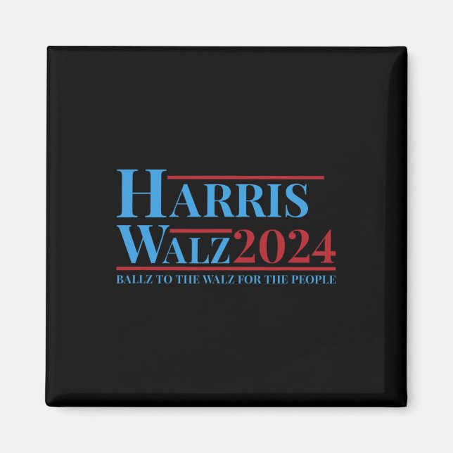Walz 2024 Kamala Harris Tim Walz Kampanj Funny Te Magnet (Framsidan)