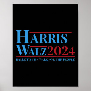 Walz 2024 Kamala Harris Tim Walz Kampanj Funny Te Poster
