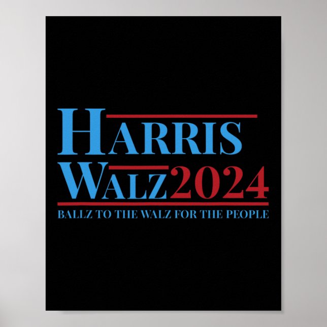 Walz 2024 Kamala Harris Tim Walz Kampanj Funny Te Poster (Framsidan)