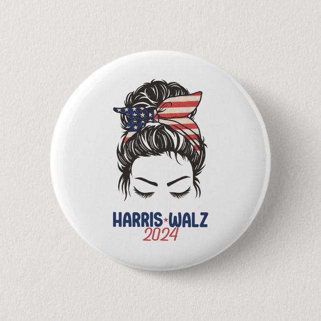Walz 2024 Kamala Harris Tim Walz President Democra Knapp (Framsida)