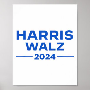 Walz 2024 President American Flagga Kamala Harris Poster