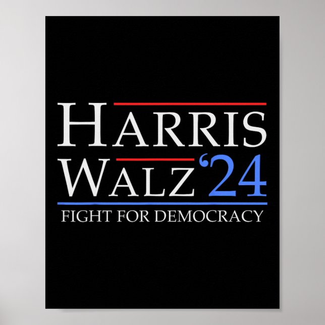 Walz 2024 Spara Democracy 2024 Val Funny Harri Poster (Framsidan)