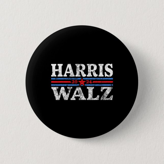 Walz 2024 Valection Kamala Harris Tim Waltz 2024 2 Knapp (Framsida)
