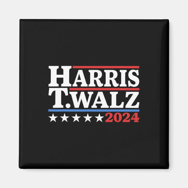 Walz 2024 Valection Kamala Harris Tim Waltz 2024 2 Magnet (Framsidan)