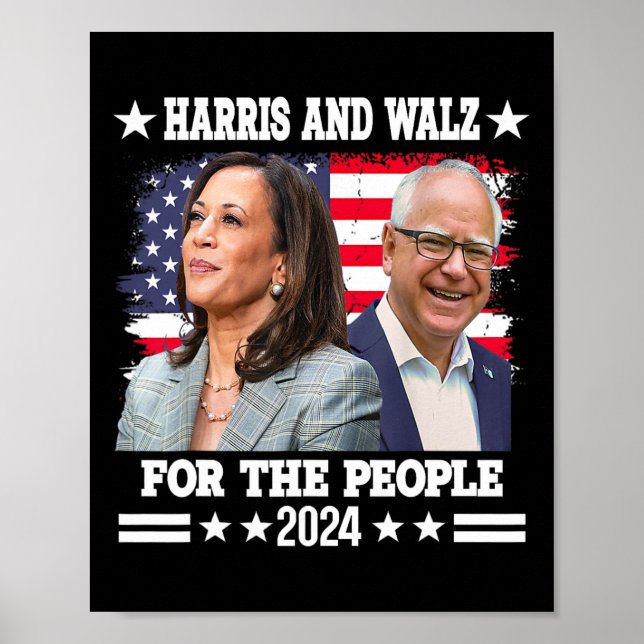 Walz 2024 Valection Kamala Harris Tim Waltz Poster (Framsidan)
