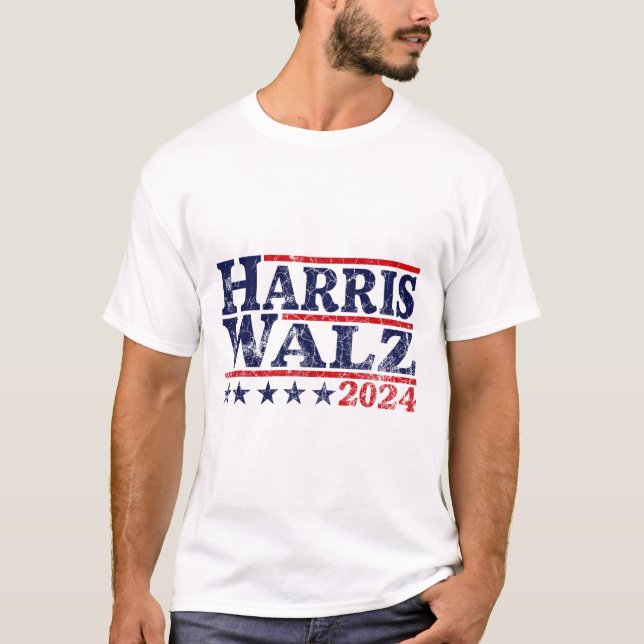 Walz 24 Valection Kamala Harris Tim Waltz 24 T Shirt (Framsida)