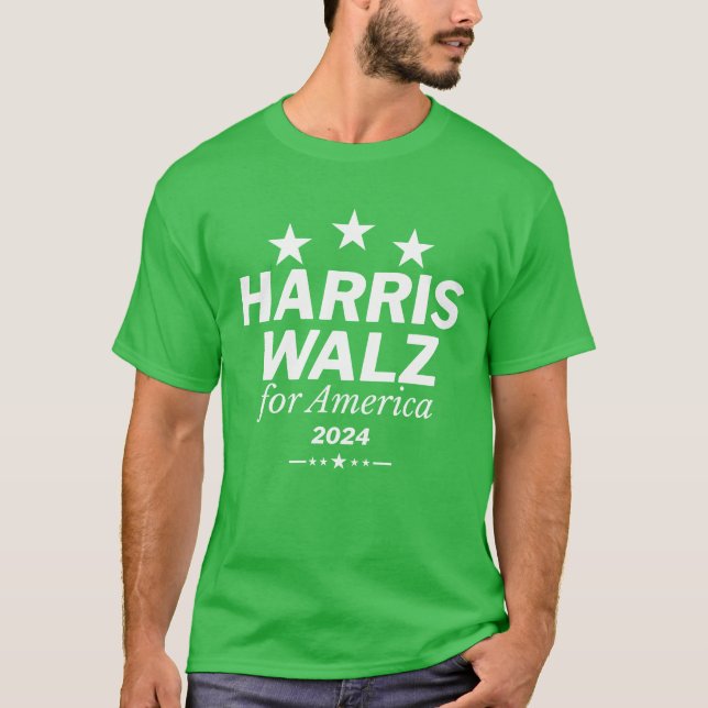 Walz för Amerika vit tjej T Shirt (Framsida)