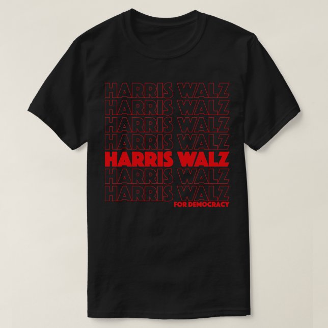 Walz for Democracy 1 T Shirt (Design framsida)