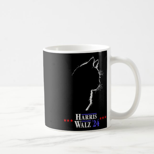 Walz Shirt Cat Dam för Harris Kamala Walz Shirt Kaffemugg (Höger)