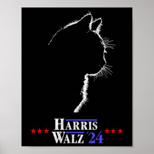 Walz Tröja Kattdamer För Harris Kamala Walz Tröja Poster
