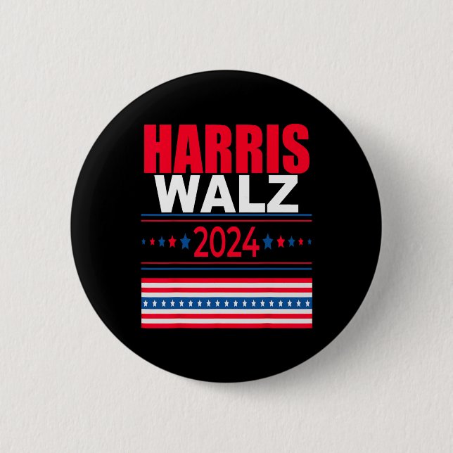 WAlzheimer 2024 Kamala och Tim President Kampanj Knapp (Framsida)