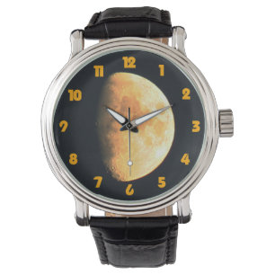 Wam Big Old Måne Tjock Orange Numbers (stort antal Armbandsur