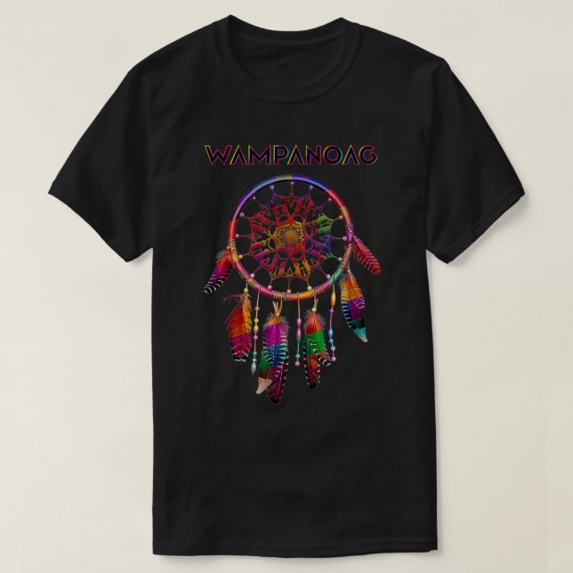 Wampanoag Native Indian Colorful Dreamcat T Shirt (Design framsida)