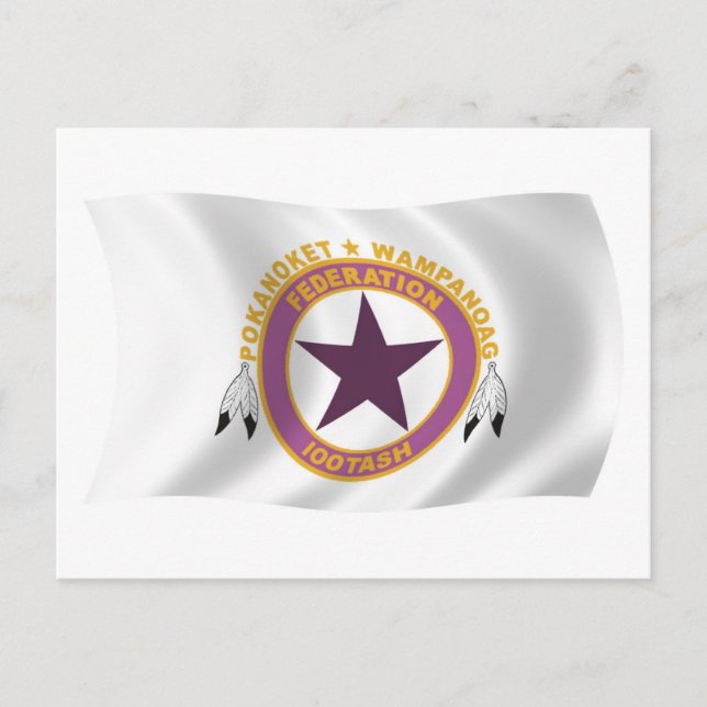 Wampanoag-stammens flagga postkort vykort (Framsida)