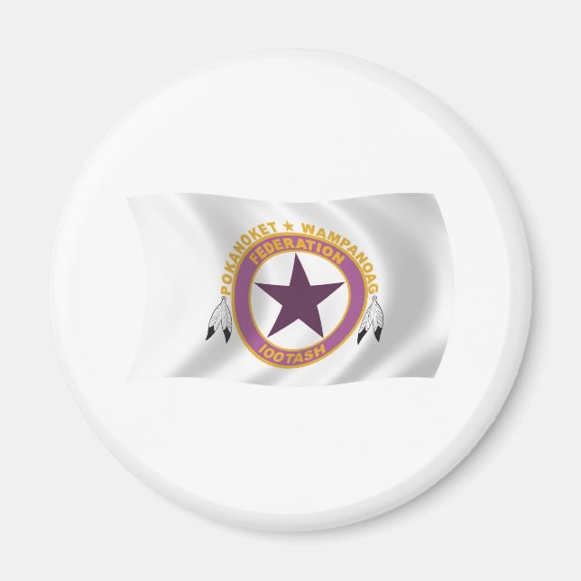 Wampanoag Tribe Flagga Magnet (Framsidan)