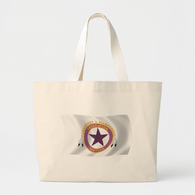 Wampanoag Tribe Flagga Tote Bag Jumbo Tygkasse (Framsidan)