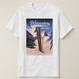 Wanaka New Zealand ski poster T Shirt