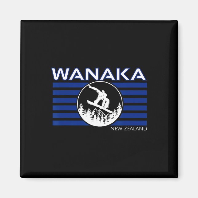 Wanaka New Zealand Snowboarding New Zealander Snow Magnet (Framsidan)