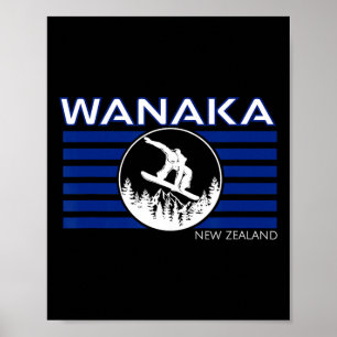 Wanaka Nya Zeeland Snowboard Nya Zeeländare Snö Poster