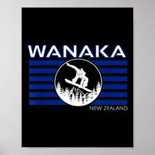 Wanaka Nya Zeeland Snowboarding New Zealander Snö Poster