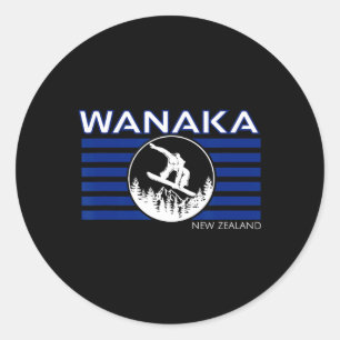 Wanaka Nya Zeeland Snowboarding New Zealander Snö Runt Klistermärke