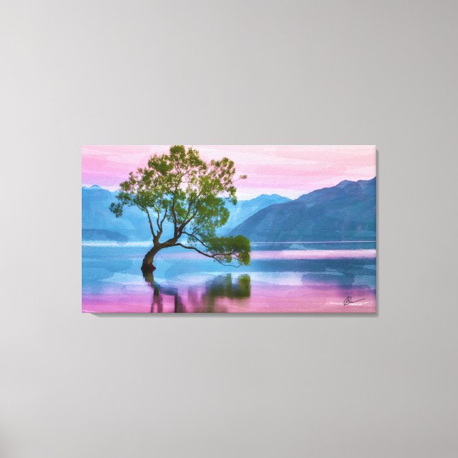 Wanaka Träd Nya Zeeland Canvastryck (Framsida)