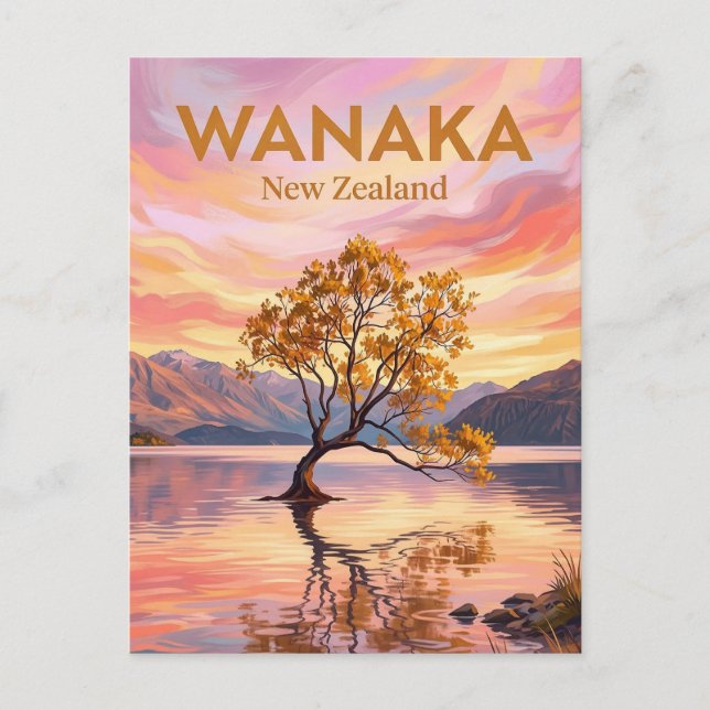Wanaka Tree Nya Zeeland Vykort (Framsida)