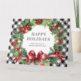 WandeHolly Berries Black Plade Business Helgdag Kort