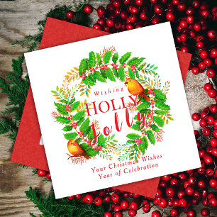 WandeHolly Jolly Family White Julkort