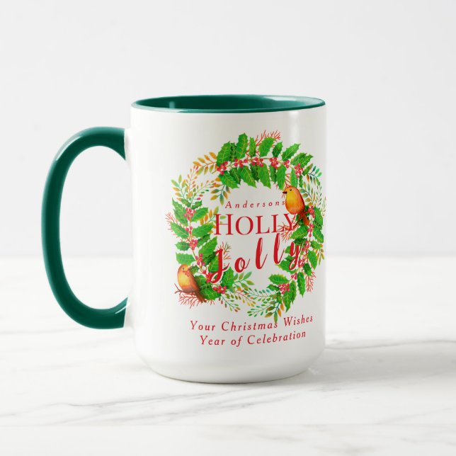 WandeHolly Jolly Family White Mugg (Vänster)