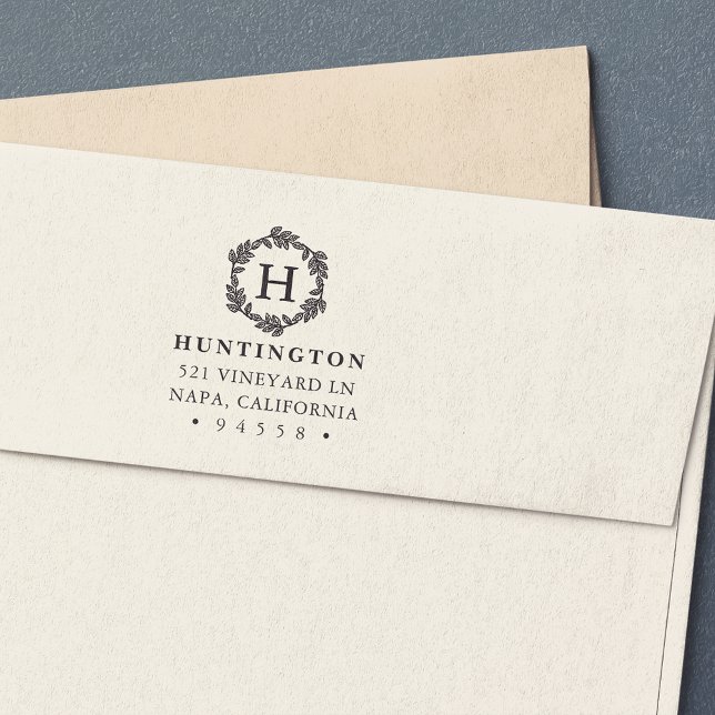 Wandemonogram Returadress Frimärke Självfärgande Stämpel (Skapare uppladdad)