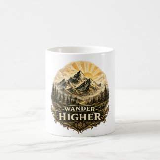 Wander Higher Mountain Adventure Vintage Kaffemugg