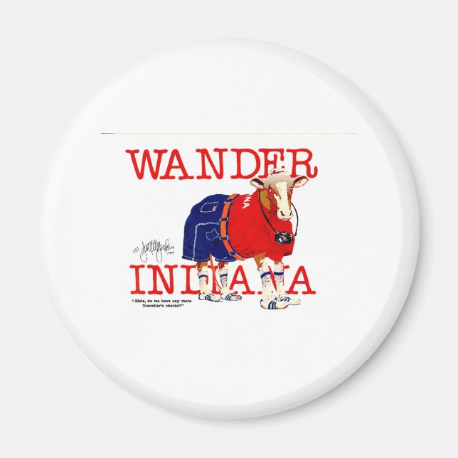 Wander Indiana Cow Magnet (Framsidan)