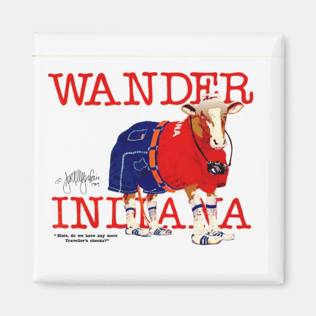 Wander Indiana Cow Magnet (Framsidan)