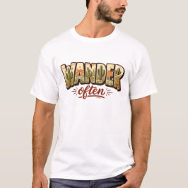 Wander Often Desert Mountain Scene Typography T Shirt