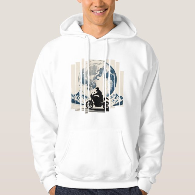 Wander, Ride, Repeat moto boho Hoodie (Framsida)