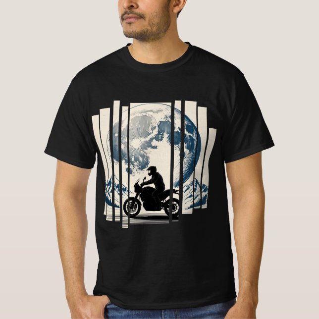Wander, Ride, Repeat moto boho T Shirt (Framsida)
